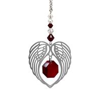 Wild Things Cœur en forme d'aile d'ange - Grenat - Pierre de naissance du mois de janvier - Orné de cristaux Swarovski®
