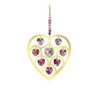 WIld Things Heart of Hearts Grand Attrape-Soleil à Suspendre en Laiton et Cristal, orné de Cristaux Swarovski, dans Un Coffret Cadeau (Or Rose foncé)