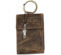 Wild Things Only Étui à clés en cuir véritable Pochette à clés marron 5.5x1.5x8cm y compris pendentif fée D2OPJ904N