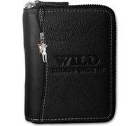 Wild Things Only Portefeuille zippé à bouton-pression noir en cuir OPJ108S