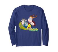 Wild Thornberrys Eliza, Darwin, Donny on Leaf Manche Longue, Unisexe pour Adultes, Bleu Marine, L