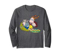 Wild Thornberrys Eliza, Darwin, Donny on Leaf Manche Longue, Unisexe pour Adultes, Chiné Foncé, M