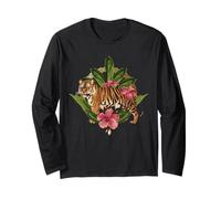 Wild Tiger T Shirt, Wild Jungle Tiger Fashion Graphic Design Manche Longue