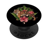 Wild Tiger T Shirt, Wild Jungle Tiger Fashion Graphic Design PopSockets PopGrip Adhésif