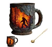 Wild Trail 3D Sasquatch Camping Mug - 15oz Vintage Big foot Themed Resin Cup for Outdoor Enthusiasts,Perfect for Coffee and Campfires (orangutang)