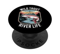 Wild Trout River Life Peche A La Mouche Truite PopSockets PopGrip Adhésif