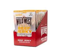 Wild West Beef Jerky, Honey BBQ 16x25g, high Protein Viande séchée, Beef Jerky Snack protéiné, Bœuf séché