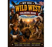 Wild West Coloring Book: Fun and easy western. Coloring pages for kids. Featuring cowboys, native american legends, frontier towns, wild horses and great american adventures
