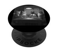 Wild West Cowboy Cats on Wagon Costume d'halloween Amusant PopSockets PopGrip Adhésif