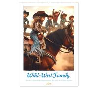 Wild-West Family - Yee-haw! Künstliche Impressionen: Ein Jahr im Wilden Westen (Wandkalender 2026 DIN A2 hoch), CALVENDO Monatskalender: Ein Jahr voller Ranch Romantik