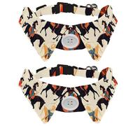 Wild West Lot de 2 colliers réglables avec nœud papillon pour petits chiens et chats de taille moyenne Motif rodéo