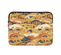 Wild West Western Scotland Étui pour ordinateur portable 13-14" avec poches mignonnes pour ordinateur portable pour voyage, travail, affaires