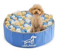 Wild Whimsy Piscine à balles pour Chien - Petite Piscine à balles Pliable pour Chiens - Parc intérieur et extérieur avec Anneau de Renfort en métal - Étui de Rangement Inclus - Peut contenir Plus de