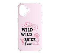 Wild Wild Bride Crew Bachelorette Cowgirl Pink Bridal Cowboy Coque pour iPhone 16