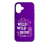 Wild Wild Bride Crew Bachelorette Cowgirl Pink Bridal Cowboy Coque pour iPhone 16