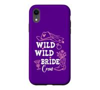 Wild Wild Bride Crew Bachelorette Cowgirl Pink Bridal Cowboy Coque pour iPhone XR
