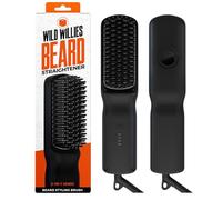 Wild Willies - Lisseur Barbe Homme, 3 Réglages de Température, Brosse de Poudre Barbe Chauffante en Céramique Tourmaline et Peigne Chauffant, Portable, Technologie Ionique, Cheveux Épais et