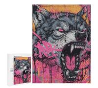 Wild Wolf Graffiti Art Print Puzzle 1000 Pièces Educa Jouet en Bois Cadeau Unique Décoration Intérieure Jeu Éducatif Challenge Toy Adultes Et Enfants À Partir De 14 Ans 500 PCS