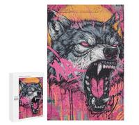 Wild Wolf Graffiti Art Print Puzzle 1000 Pièces Educa Jouet en Bois Cadeau Unique Décoration Intérieure Jeu Éducatif Challenge Toy Adultes Et Enfants À Partir De 14 Ans 1000 PCS