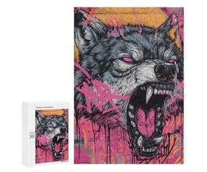 Wild Wolf Graffiti Art Print Puzzle 1000 Pièces Educa Jouet en Bois Cadeau Unique Décoration Intérieure Jeu Éducatif Challenge Toy Adultes Et Enfants À Partir De 14 Ans 300 PCS