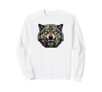 Wild Wolf Grafitti Style Wilderness Wolves Prey Predator Sweatshirt