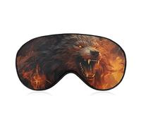 Wild Wolf in the Fire Masque de sommeil pour les yeux bloquant la lumière, confortable et doux, couverture des yeux avec bande élastique, convient aux hommes et aux femmes, convient pour voyager