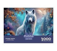 Wild Wolf Jigsaw Puzzles 1000 Pièces Puzzle Faune Sauvage pour Adultes Puzzles Difficiles Jeu Éducatif pour Toute la Famille, pour Femmes, Cadeaux pour Hommes Carton 100% Recyclé 70x50cm/1000pcs
