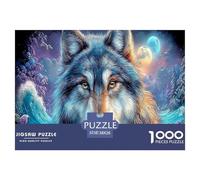 Wild Wolf Puzzles 1000 Pièces Puzzle Faune Sauvage Jigsaw pour Adultes Jeu de Puzzle Familial Puzzles Difficiles pour Toute la, pour Femmes, Cadeaux pour Hommes Carton 100% Recyclé 38x26cm/1000pcs