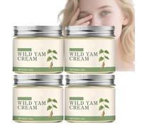 Wild Yam Cream Lot de 4 crèmes hydratantes nourrissantes quotidiennes pour le visage et le corps, aide à réduire les bouffées de chaleur et les sueurs nocturnes, tous les types de peau