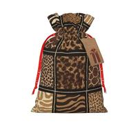 Wild Zoo Sac de Noël avec cordon de serrage pour femme et homme