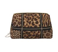 Wild Zoo Trousse de maquillage en cuir avec fermeture éclair pour divers articles, blanc, Taille unique