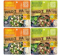 Wild Zora Paleo Lot de 4 repas lyophilisés pour randonnée et camping, repas sains sans gluten et sans céréales, nourriture de camping + sans sucre ajouté