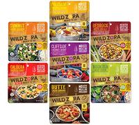 Wild Zora Paleo Meals To Go Lot de 7 repas lyophilisés pour randonnée et camping, sans gluten, sans céréales, sans sucre ajouté, avec options de petit-déjeuner et dîner