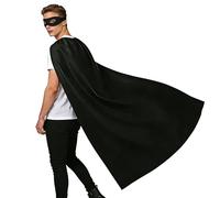 Wildarms Cape et masque de super-héros pour adultes pour Halloween/cosplay Accessoires de fête costumée de vampire et héros Noir 140 cm