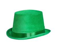 Wildarms Magician Chapeau melon en feutre satiné Design rond avec ruban de satin (modèles adultes et enfants) (vert)