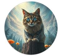 Wildcat 1000 Pièces Puzzle Rond animauxs Das Tier Adultes Et Enfants Encastrement Parfait Qualité Premium Artistique Art Activité Artistique 1000pcs (67.5x67.5cm)