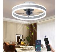 Wildcat Ventilateur de plafond avec éclairage, silencieux, moderne à LED avec télécommande, minuteur, plafonnier, éclairage de ventilateur pour salon (couleur : blanc, taille : 50 cm)