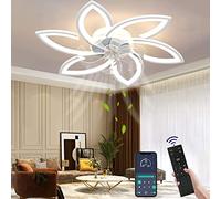 Wildcat Ventilateur de Plafond avec Éclairage Silencieux Moderne Led avec Télécommande Minuterie Forme de Fleur Design Ventilateur Plafonnier pour Chambre Cuisine (78CM)