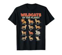 Wildcats of The Planet Design éducatif Motif Chats Sauvages T-Shirt