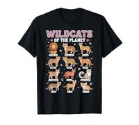 Wildcats of The Planet Design éducatif Motif Chats Sauvages T-Shirt