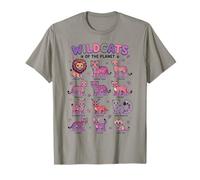 Wildcats of The Planet Design éducatif Motif Chats Sauvages T-Shirt