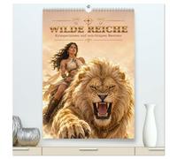 WILDE REICHE - Kriegerinnen auf mächtigen Bestien (hochwertiger Premium Wandkalender 2027 DIN A2 hoch), Kunstdruck in Hochglanz: Kriegerinnen reiten auf wilden Bestien.