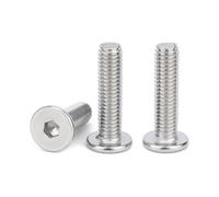 Wildeep 10 pièces CM M4/M5 Longueur 4-50mm 304 Acier Inoxydable Douille hexagonale Ultra Mince Super Basse plaquette tête vis Boulon(4mm,M4(10pcs))