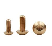 Wildeep 5/10 pièces M3 M4 M5 M6 Longueur 5-25mm Laiton Pur hexagone tête hexagonale Bouton Boulon vis(8mm,M4 (10Pcs))