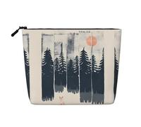 Wilderness Fox Art Trousse à maquillage monocouche en imitation lin Grande capacité pour les voyages et les voyages d'affaires