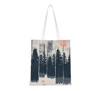 Wilderness Fox Sac fourre-tout réutilisable en toile Motif renard sauvage