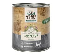 Wildes Land PUR Nourriture humide pour chien adulte Agneau avec huile de carthame 6 x 800 g