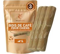 Wildfang® Bois de Café Naturel pour Chien, L - Jouets à Mâcher Robustes pour Mâcheurs Agressifs, Jouets de Dentition pour Chiot, Entraînement des Muscles de Mastication, Chiens de 25 à 45 kg, lot de 3
