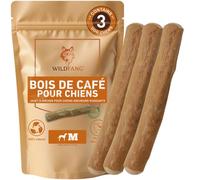 Wildfang® Bois de Café Naturel pour Chien, M - Jouets à Mâcher Robustes pour Mâcheurs Agressifs, Jouets de Dentition pour Chiot, Entraînement des Muscles de Mastication, Chiens de 15 à 25 kg, lot de 3
