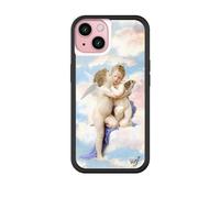 Wildflower Cases - Angels, Compatible with Apple iPhone 15 | Baby, Sky, Blue, Classic, Cute, Trendy - Protective Black Bumper, 4ft Drop Test Certified, Women Owned Small Business